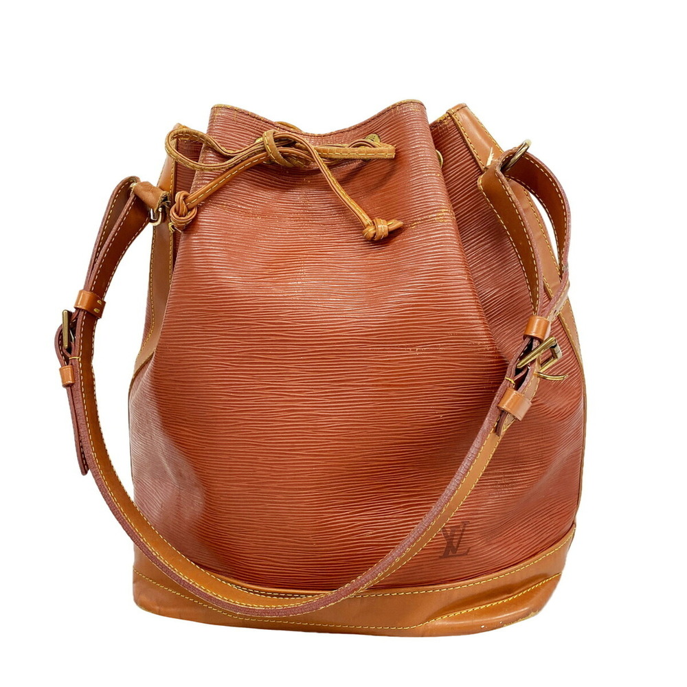 Louis Vuitton Epi Noe Shoulder Bag M44028 Zipang Gold Kenya Brown Women's